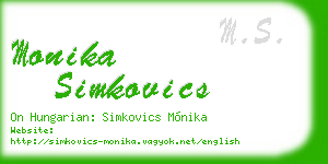 monika simkovics business card